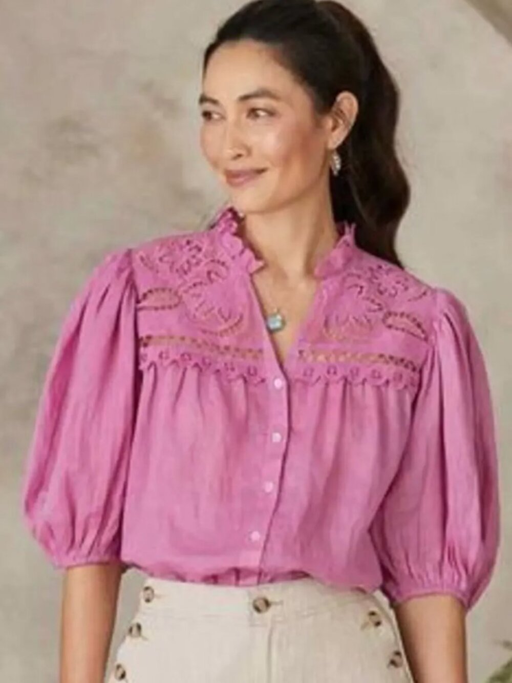 Sundance Pink Lace Blouse